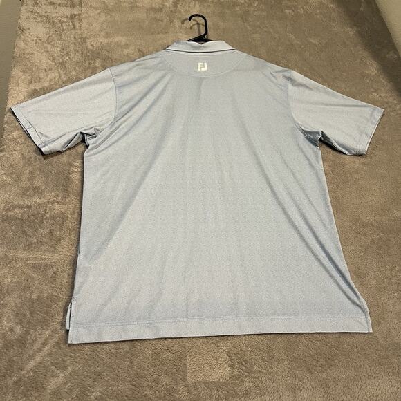 Footjoy Lisle Print Polo Shirt Mens XL Blue Sharkskin All Over Print Golf - Picture 7 of 9